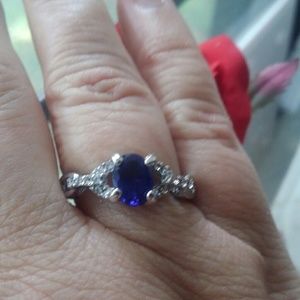Sterling silver tanzanite cz ring